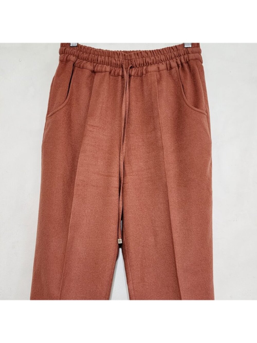 Kiton Cashmere Trousers Drawstring Ankle Pants Sz 42 Italy Orange - Picture 2 of 16